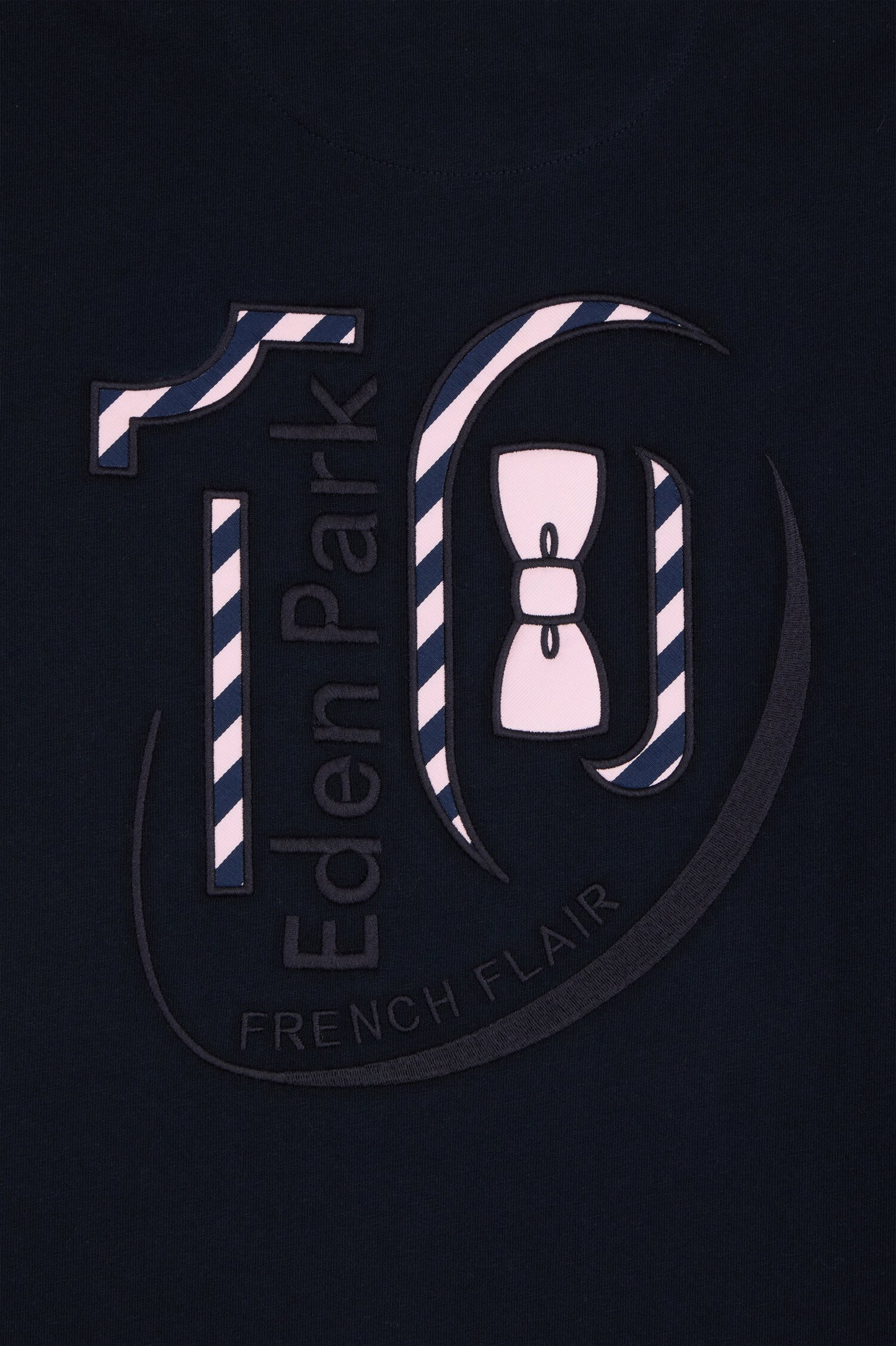 T-shirt manches longues en coton marine coupe droite
