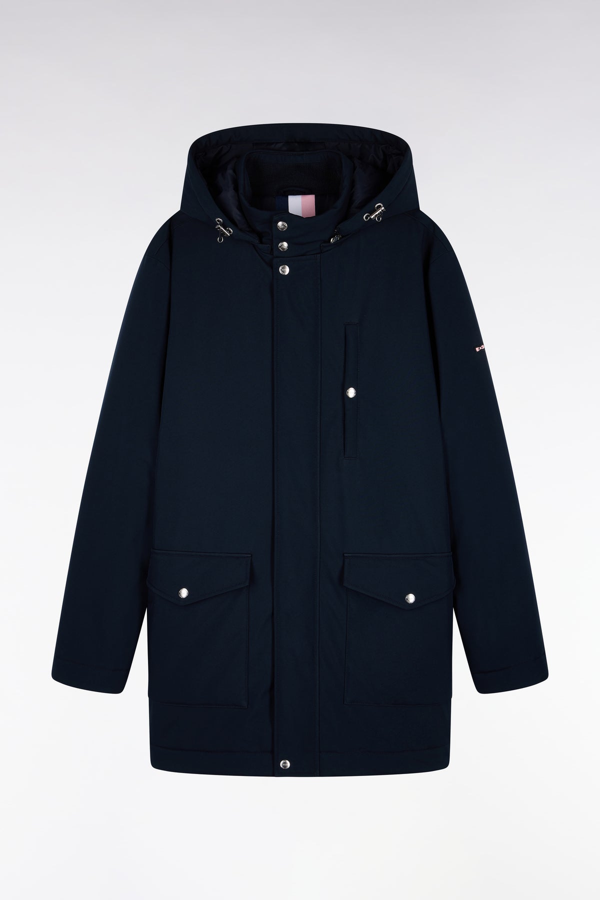 Parka en nylon brossé marine