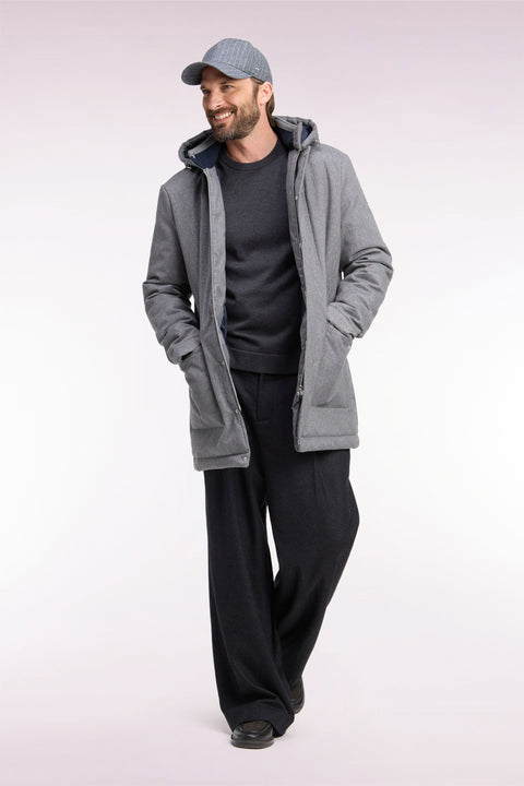 Gray flannel-style parka - Image 1