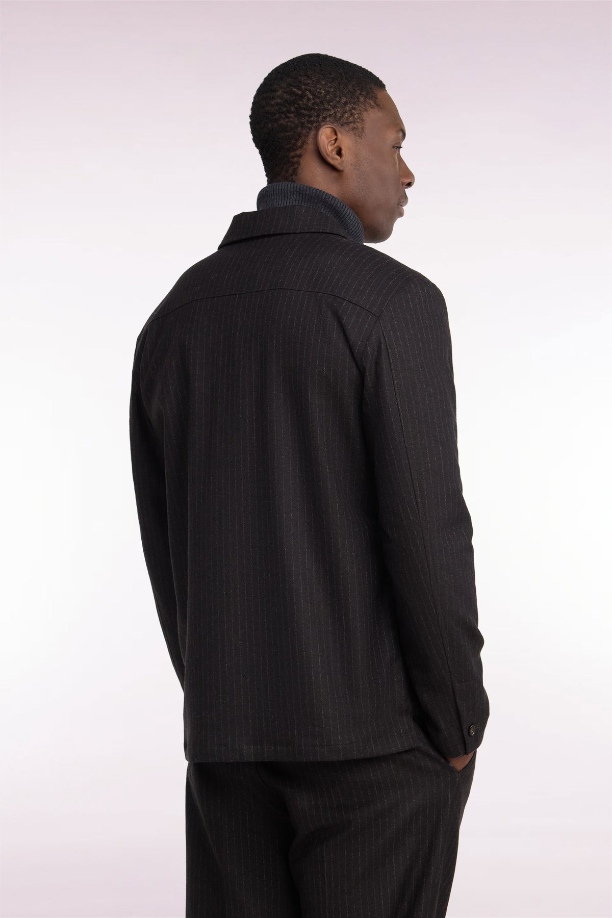 Brown straight cut flannel overshirt