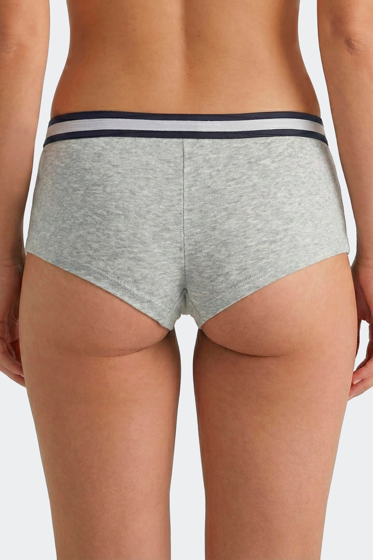 Shorty uni en coton stretch gris