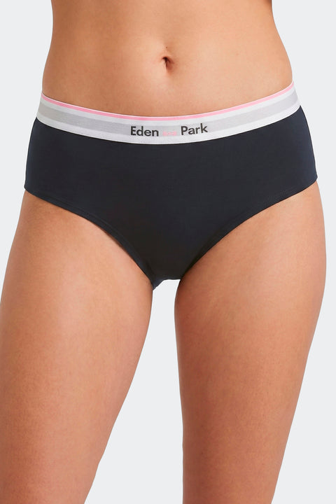 Plain shorty in navy stretch Tencel - Image 2