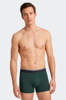 Pack of 2 plain and green printed stretch cotton jersey boxers