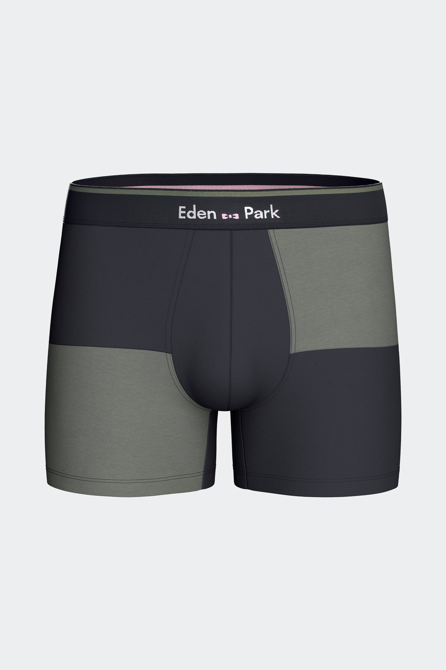 Lot de 2 boxers en jersey de coton stretch unis et damiers marine et kaki