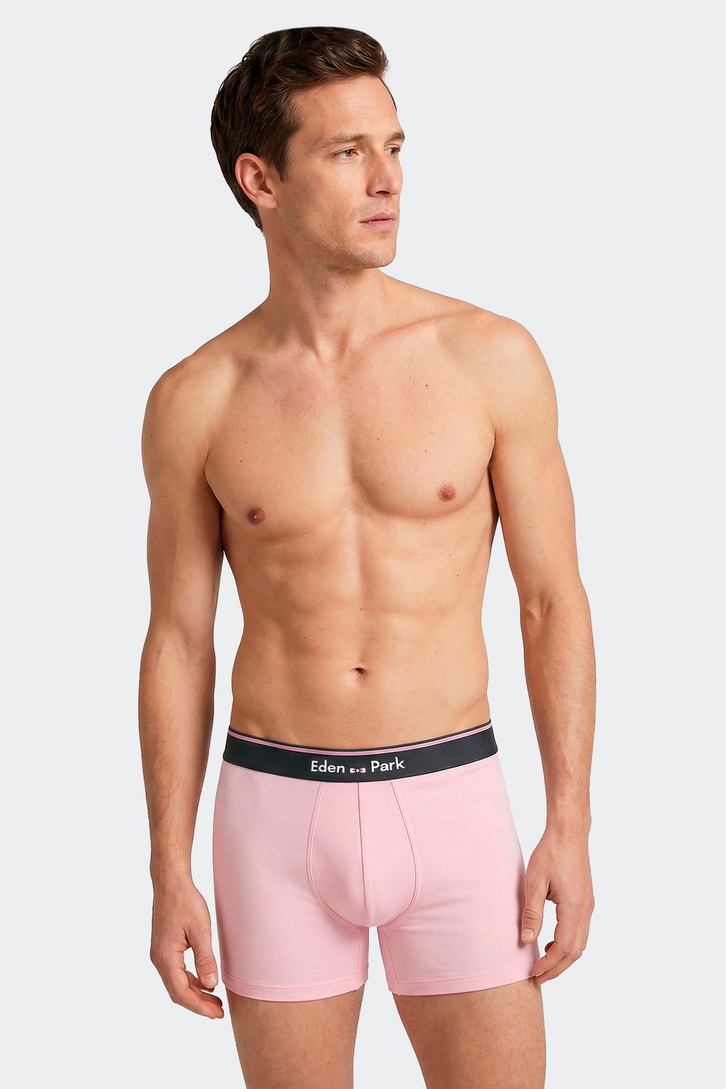 Lot de 2 boxers en jersey de coton stretch unis marine et rose