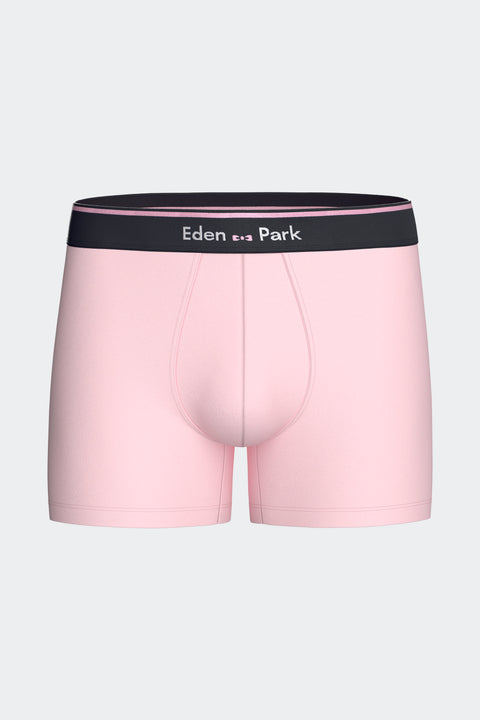 Lot de 2 boxers en jersey de coton stretch unis marine et rose - Image 3