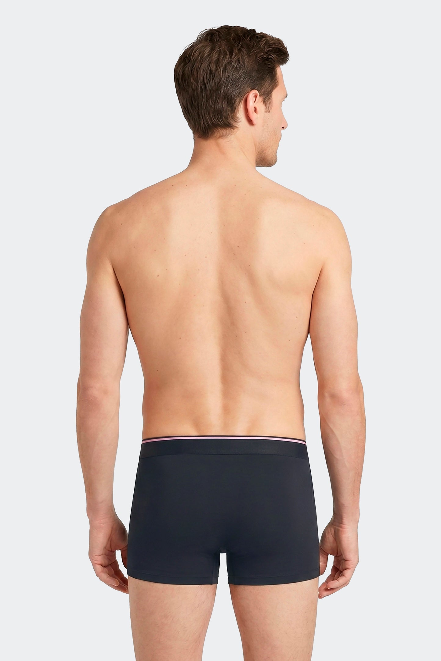 Lot de 2 boxers en jersey de coton stretch unis marine et rose