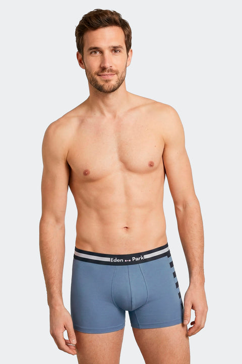 Lot de 2 boxers en jersey de coton stretch marine et ciel - Image 2