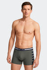 Pack of 2 boxers in navy and khaki stretch cotton jersey