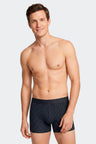 Pack of 2 boxers in plain stretch cotton jersey and navy polka dot print