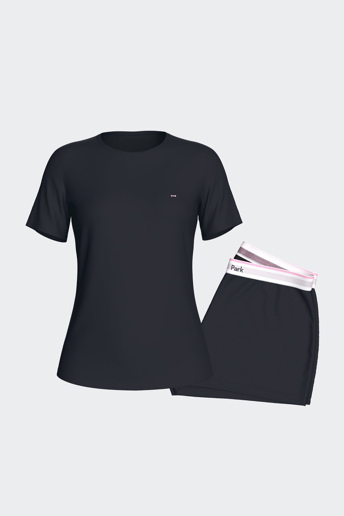 Ensemble pyjama court en Tencel stretch marine