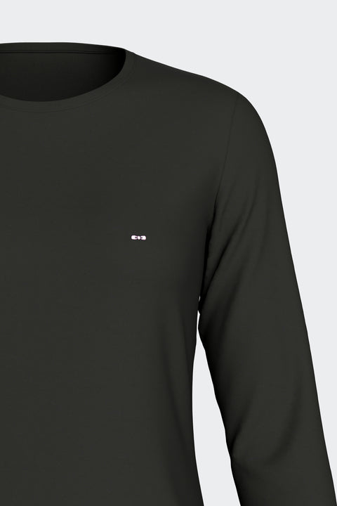 Long pajamas set in black stretch Tencel - Image 3
