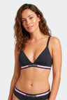 Triangle bra in navy elastic stretch cotton with logo