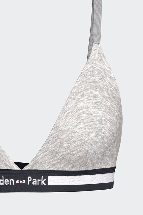 Triangle bra in gray stretch cotton with logo - Image 3