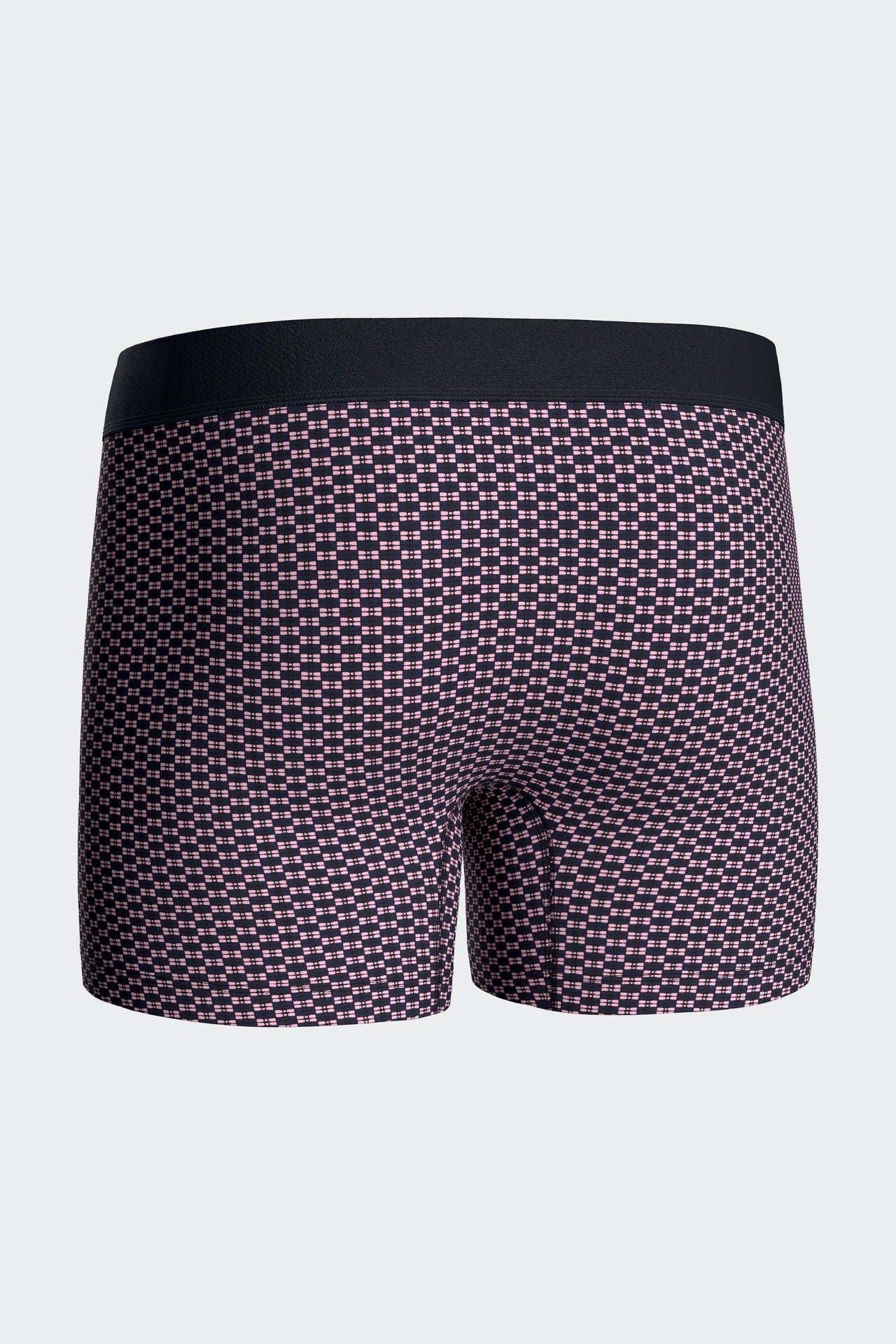 Set of 2 pink stretch cotton boxers with graphic micro patterns