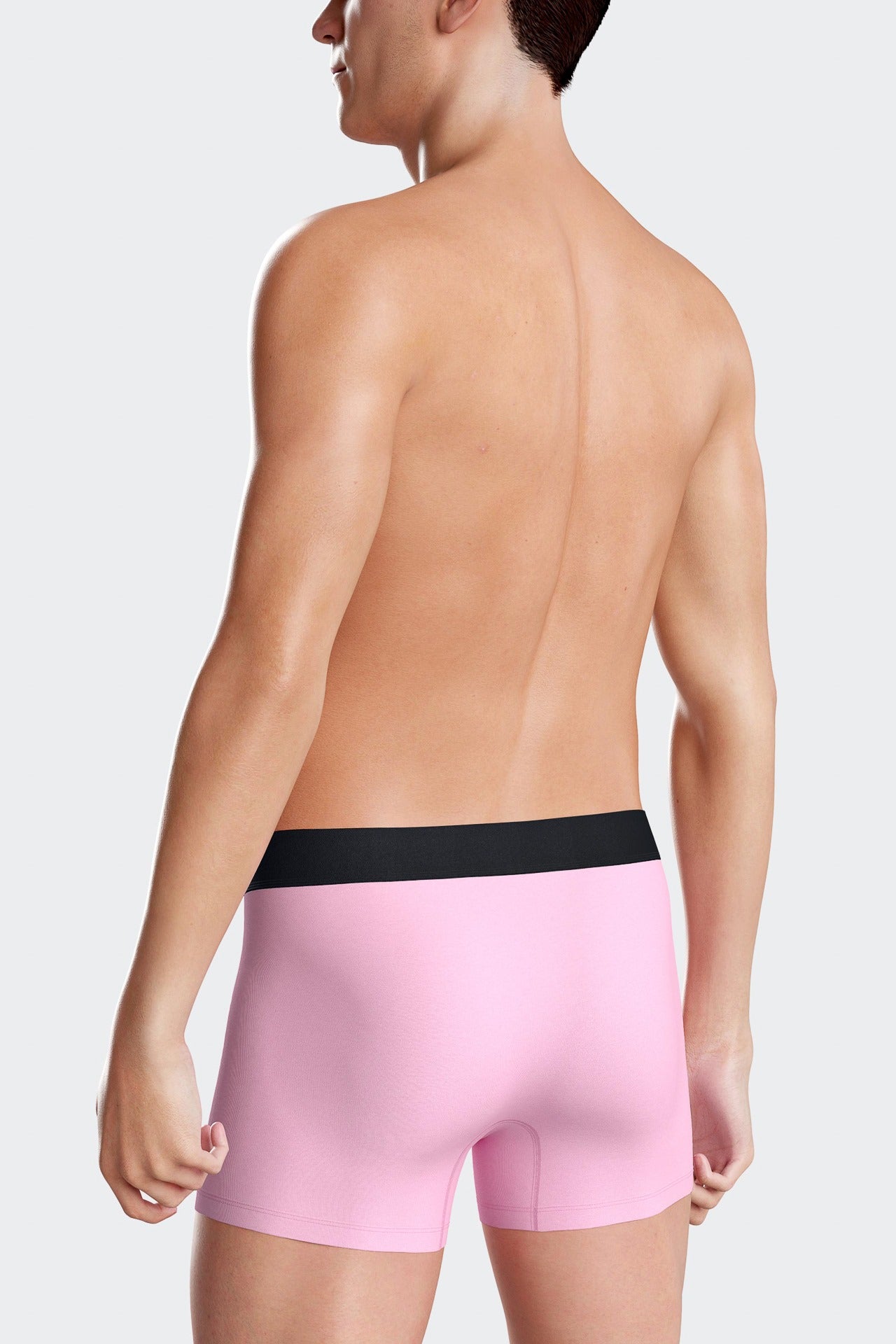 Set of 3 pink solid stretch cotton boxers