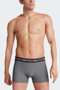 Boxer en coton stretch élastique taille siglé gris anthracite