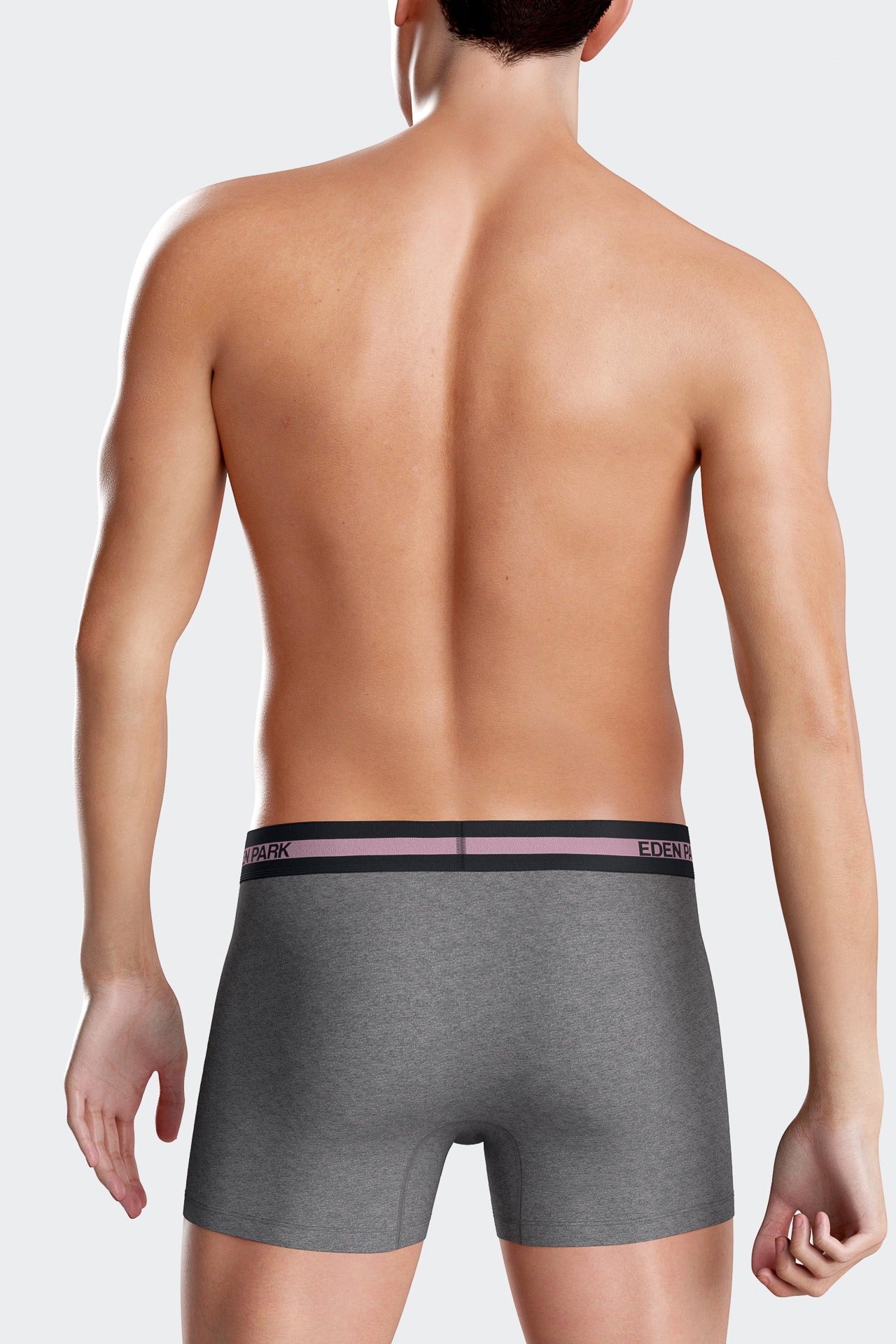 Anthracite grey stretch cotton boxers with branded waistband