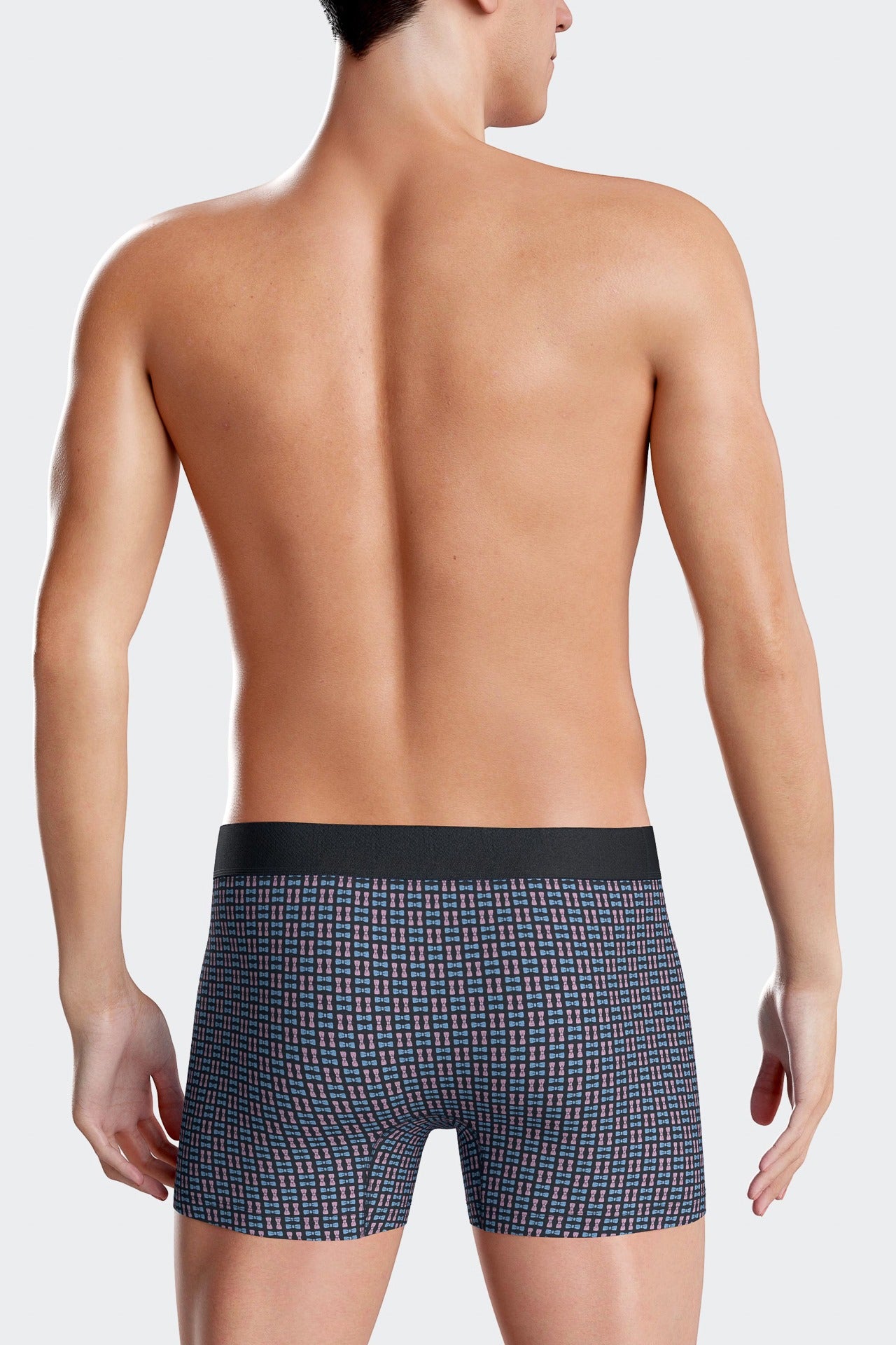 Pink stretch cotton boxers with micro patterns