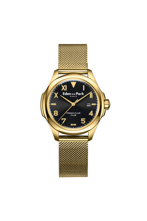Quartz watch black and gold - Image 1