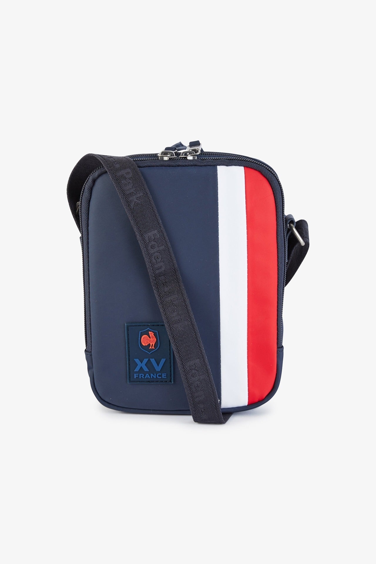 Rectangular messenger bag with tricolour France XV