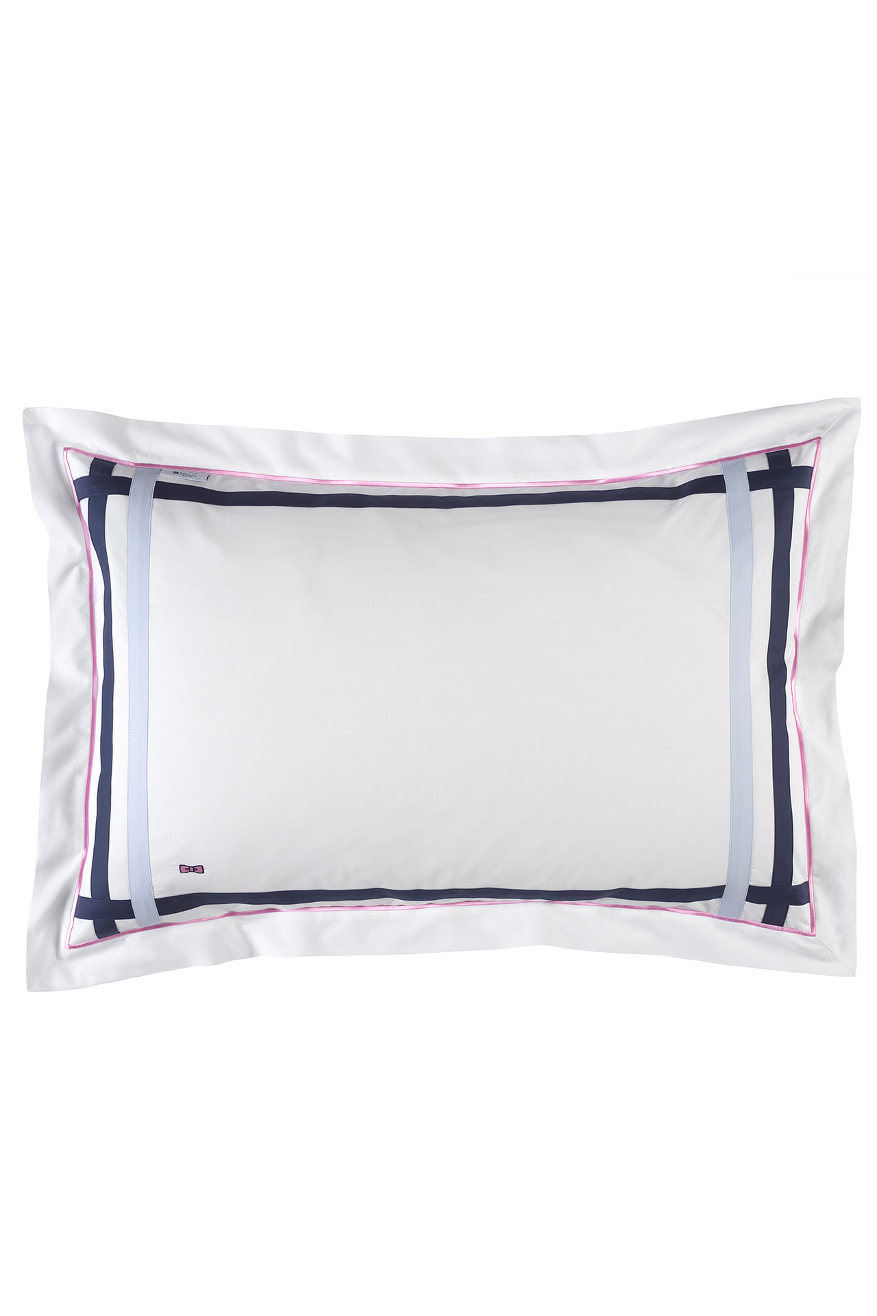 2 rectangular navy and pink pillowcases - Talavalu