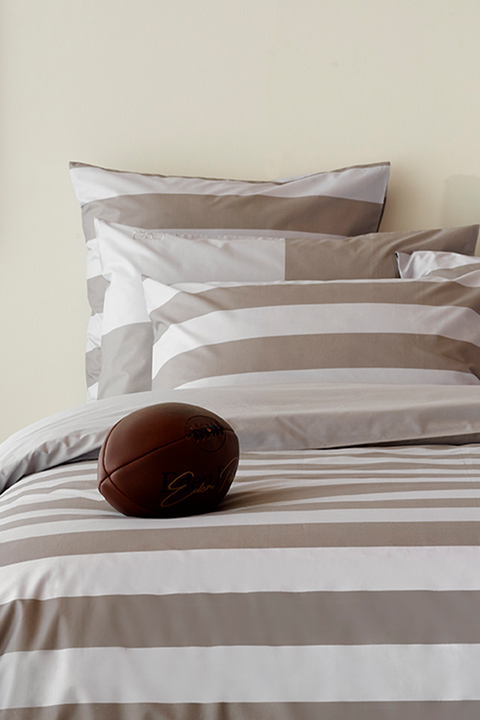 Duo of rectangular striped pillow case - beige - Image 3