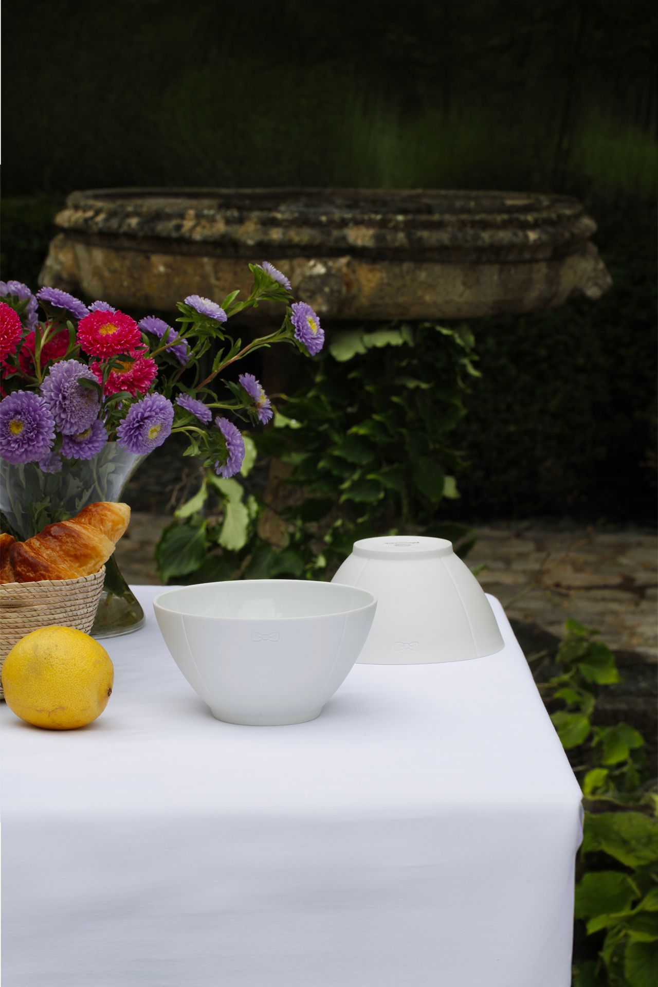 White Limoges porcelain bowl