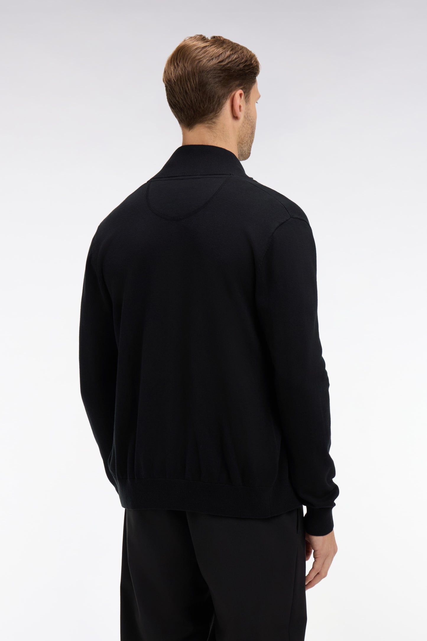 Black cotton cardigan with zipper