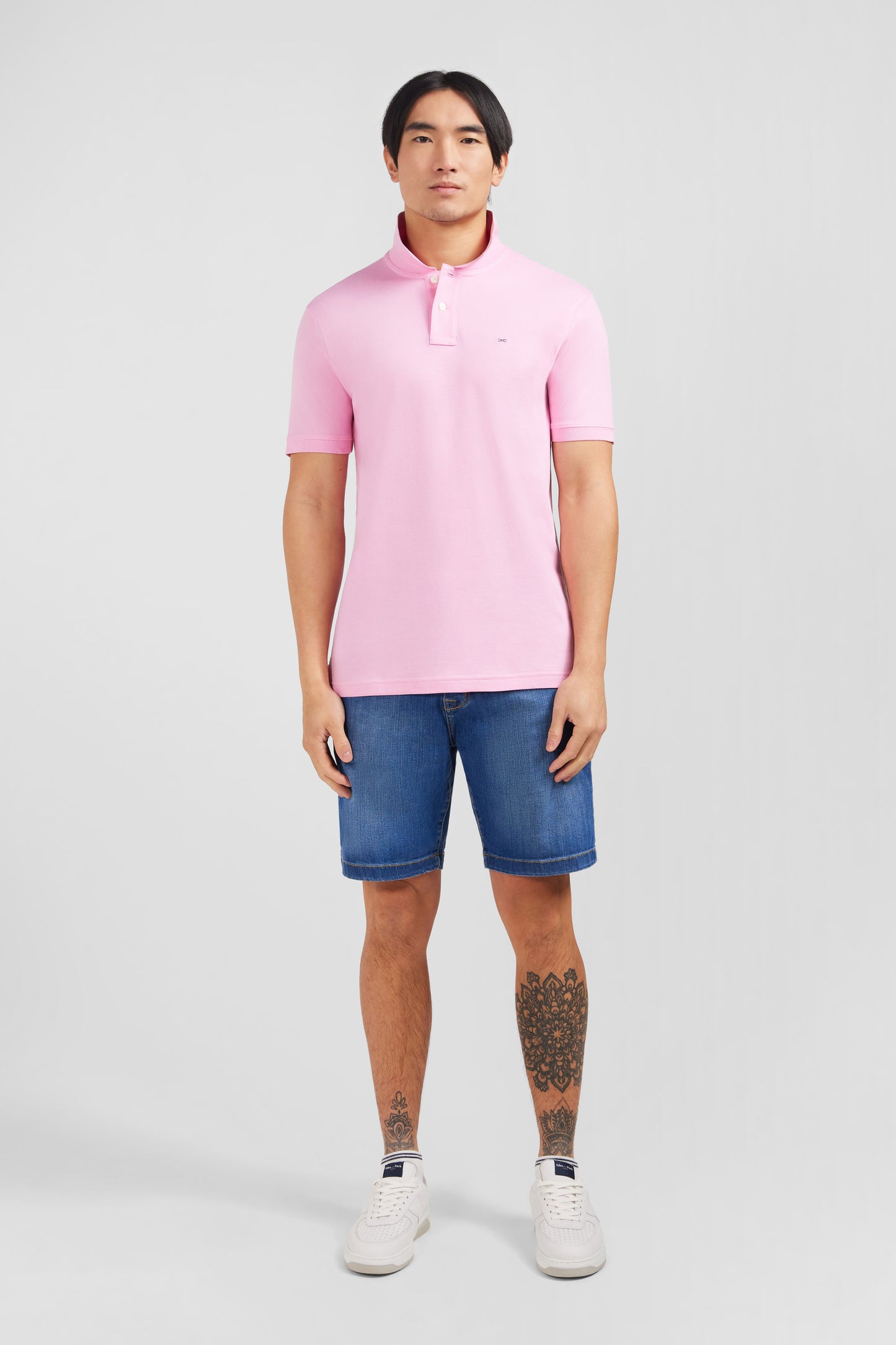 Pink stretch pima cotton polo