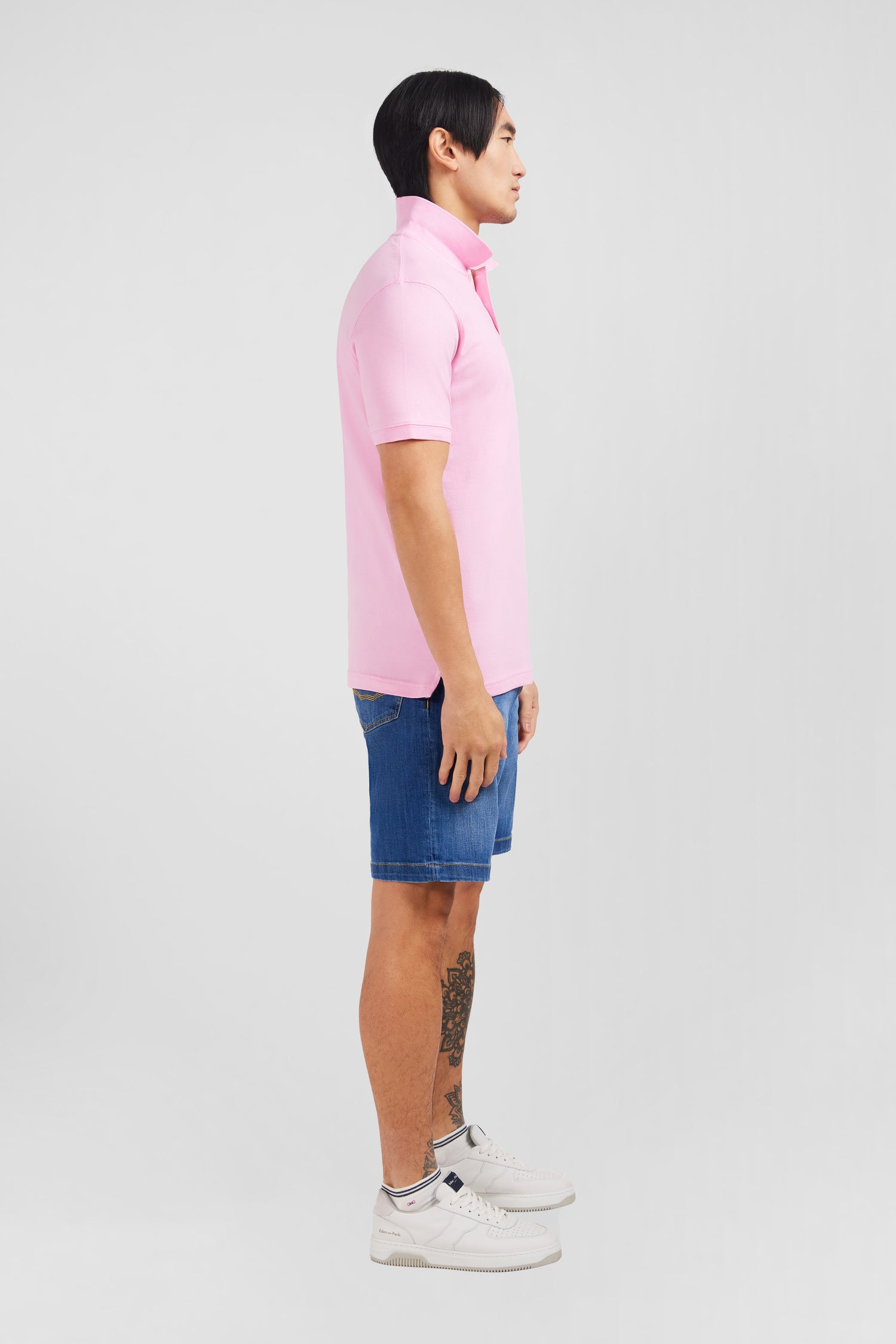 Pink stretch pima cotton polo