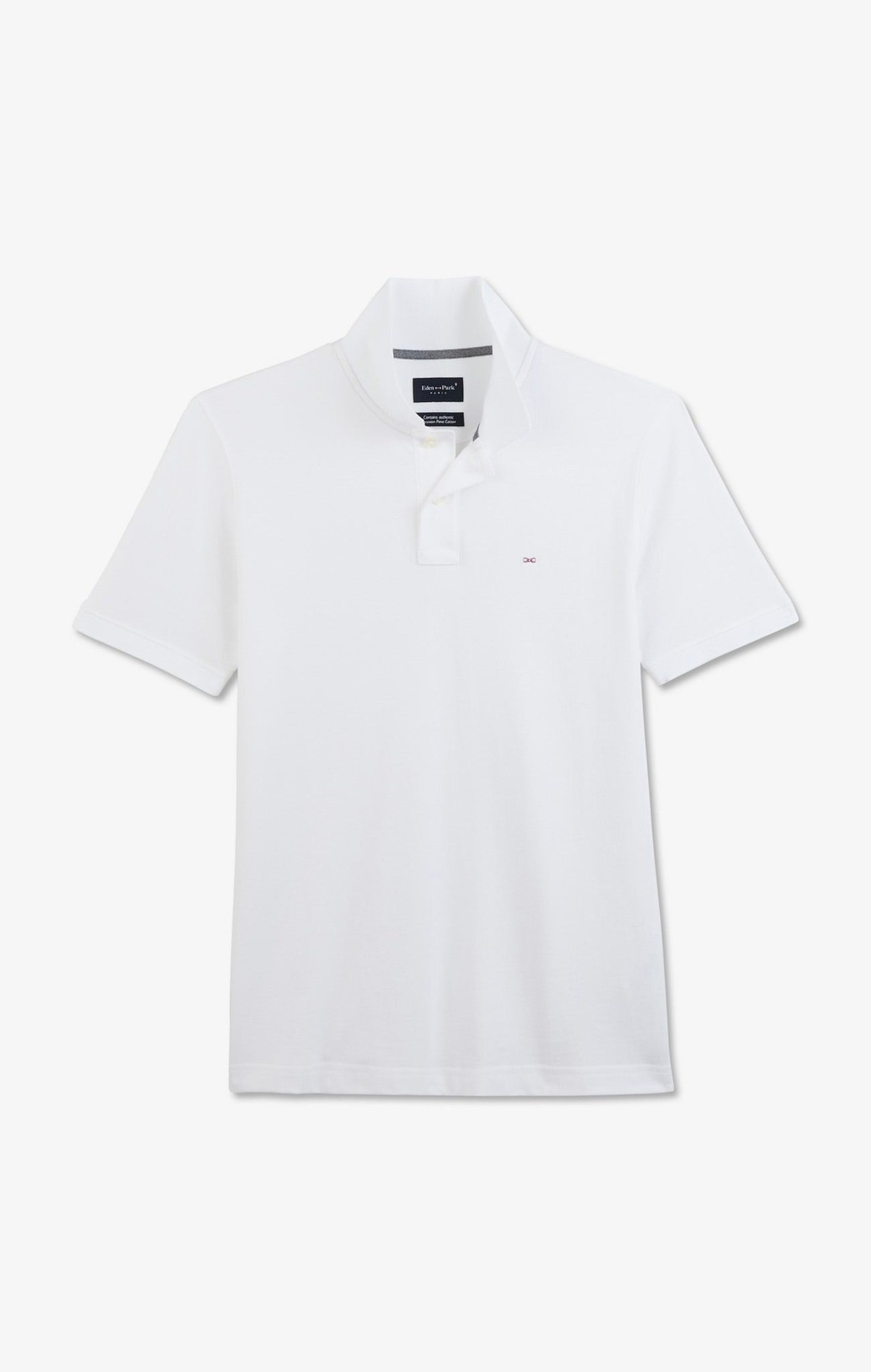 White stretch pima cotton polo