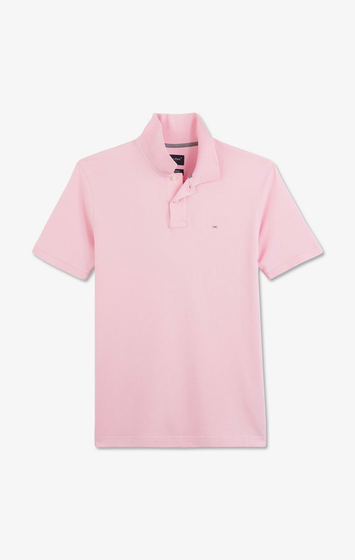 Polo rose en coton pima stretch