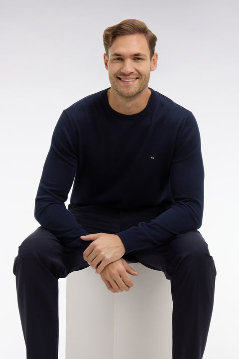 Crew navy blue cotton jumper - Image 1