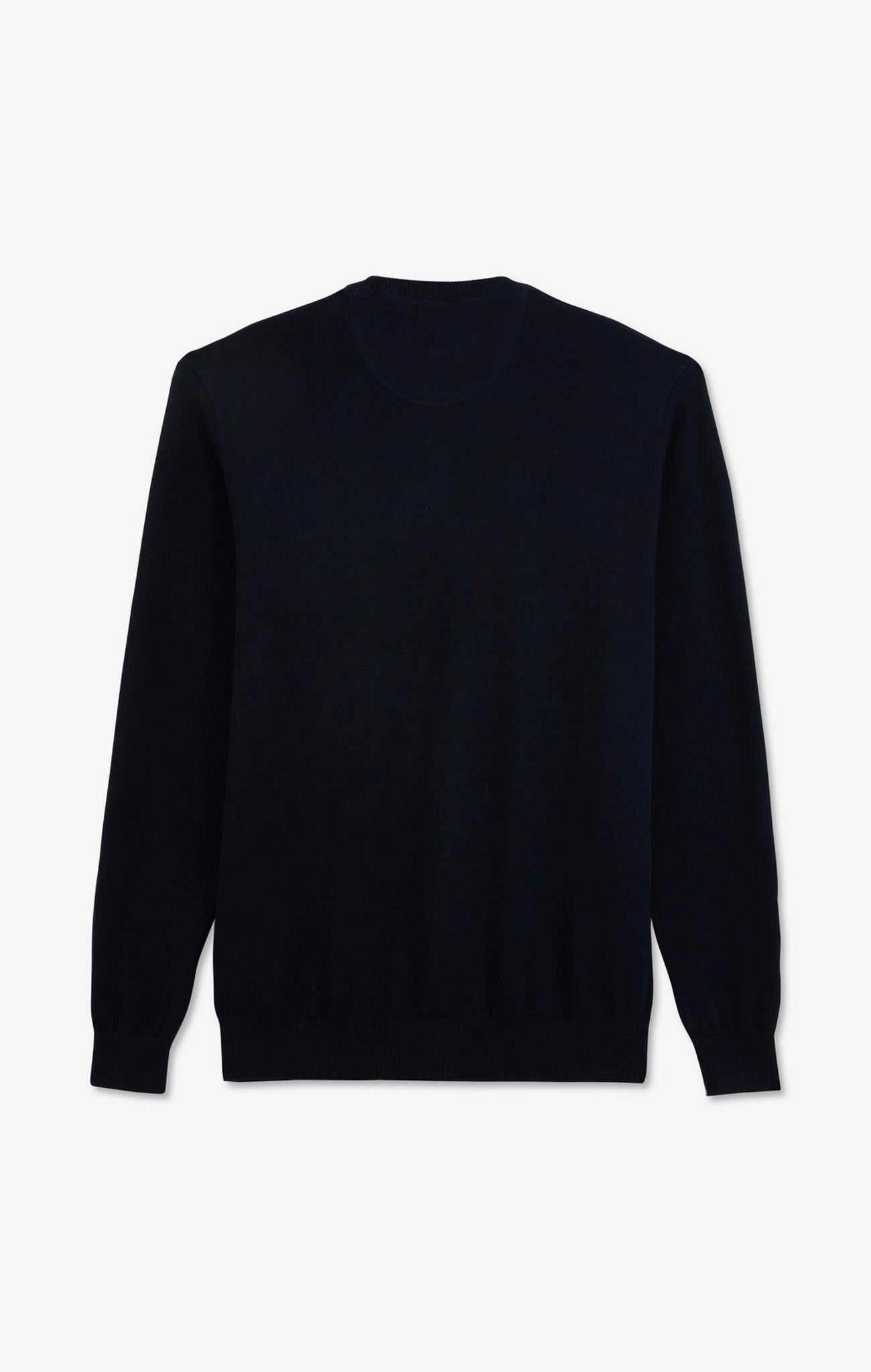 Navy blue cotton V-neck sweater