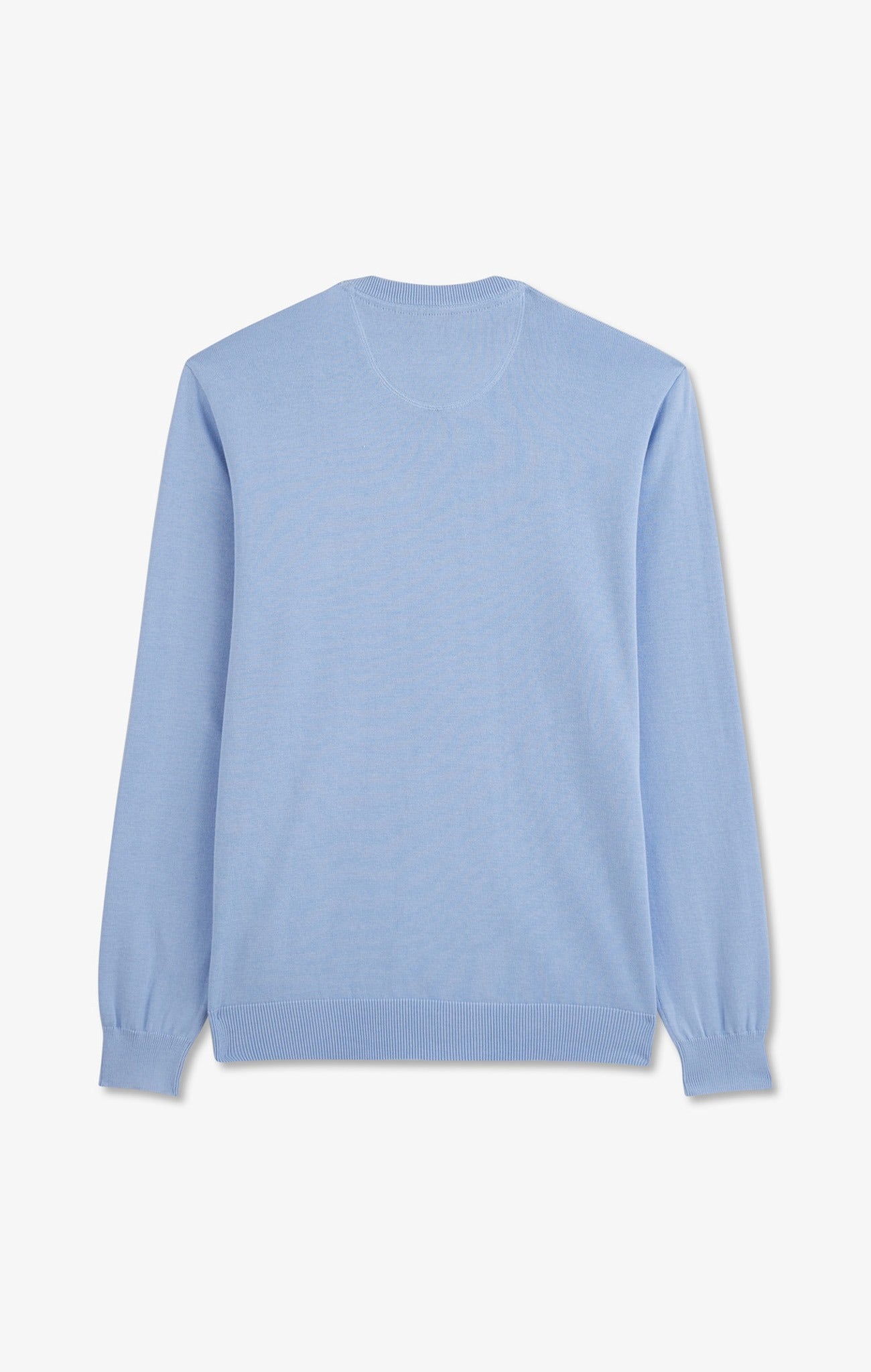 Blue cotton V-neck sweater