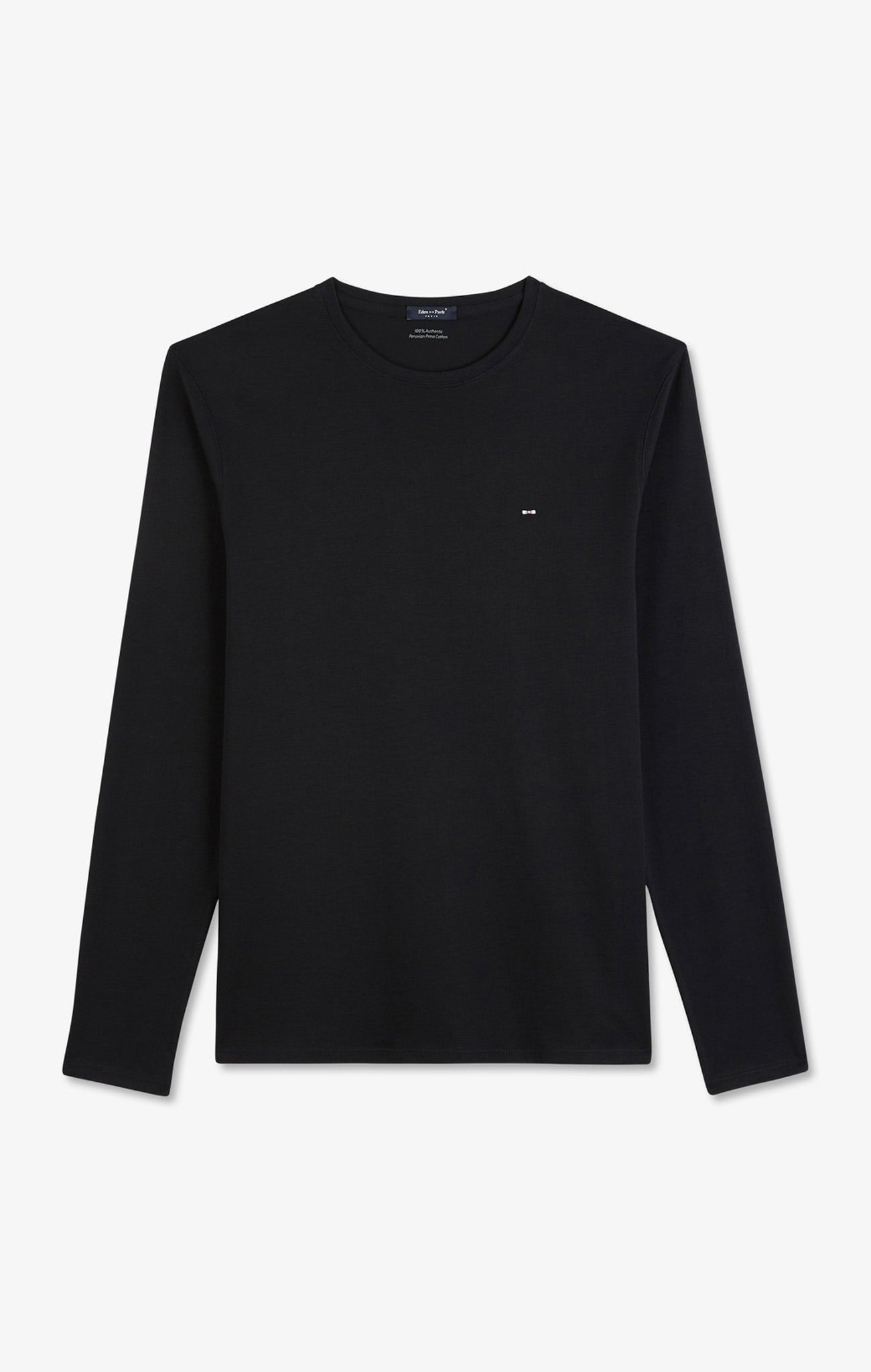 Long sleeved black cotton t-shirt