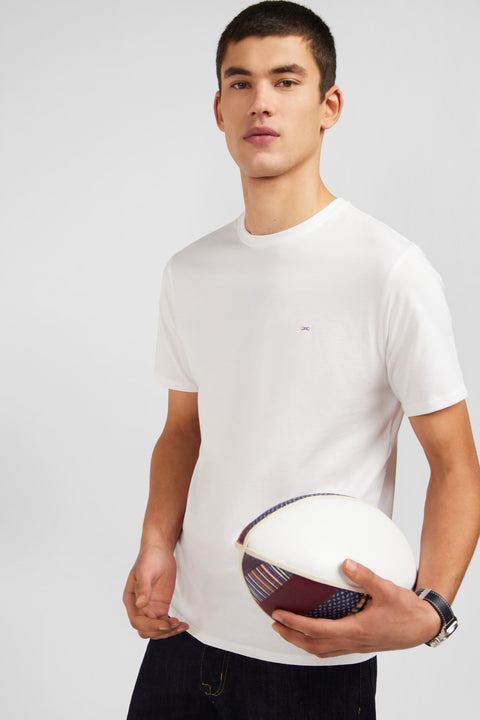 Crew neck white light pima cotton t-shirt - Image 3