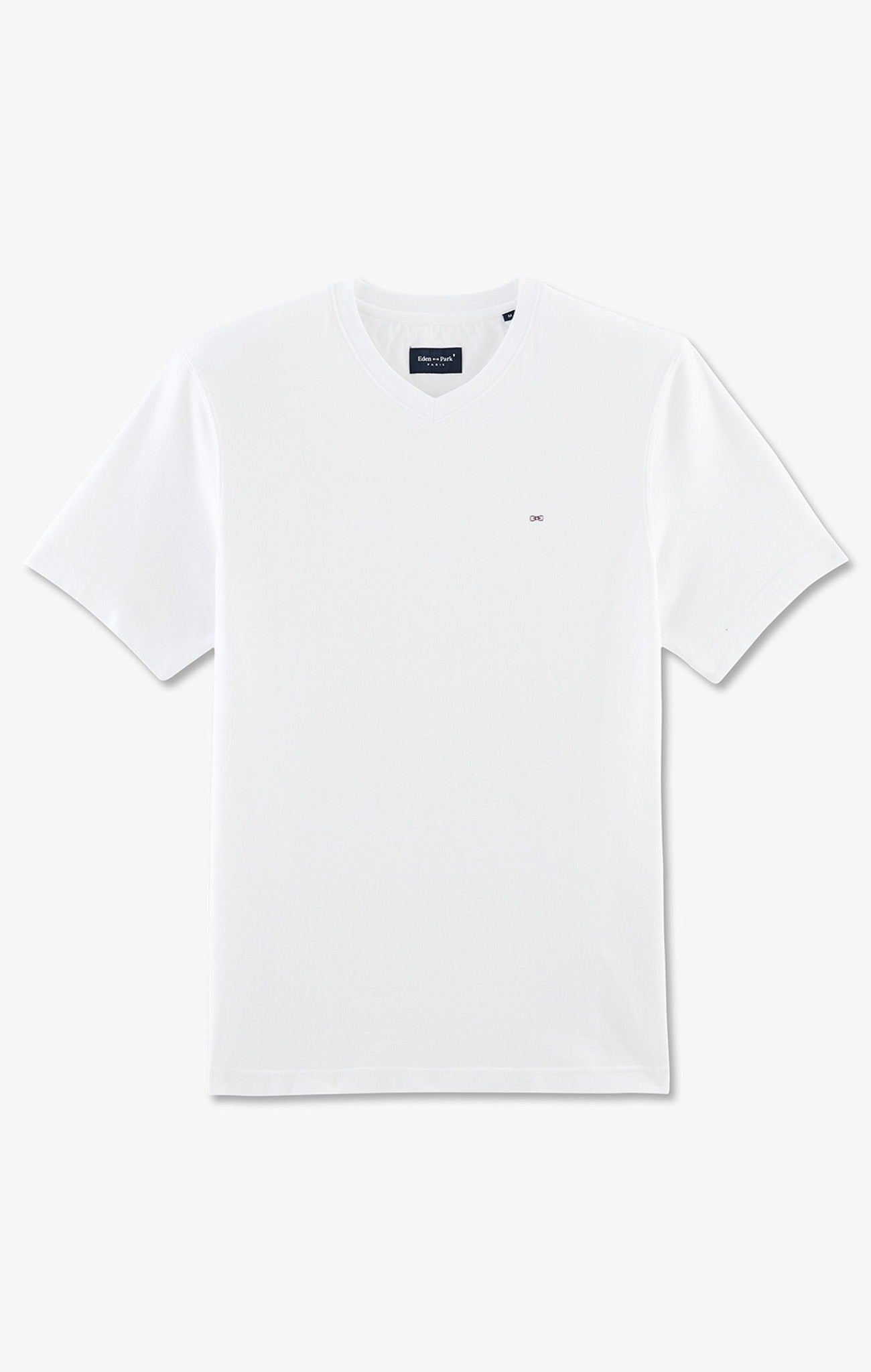 V-neck white light pima cotton t-shirt