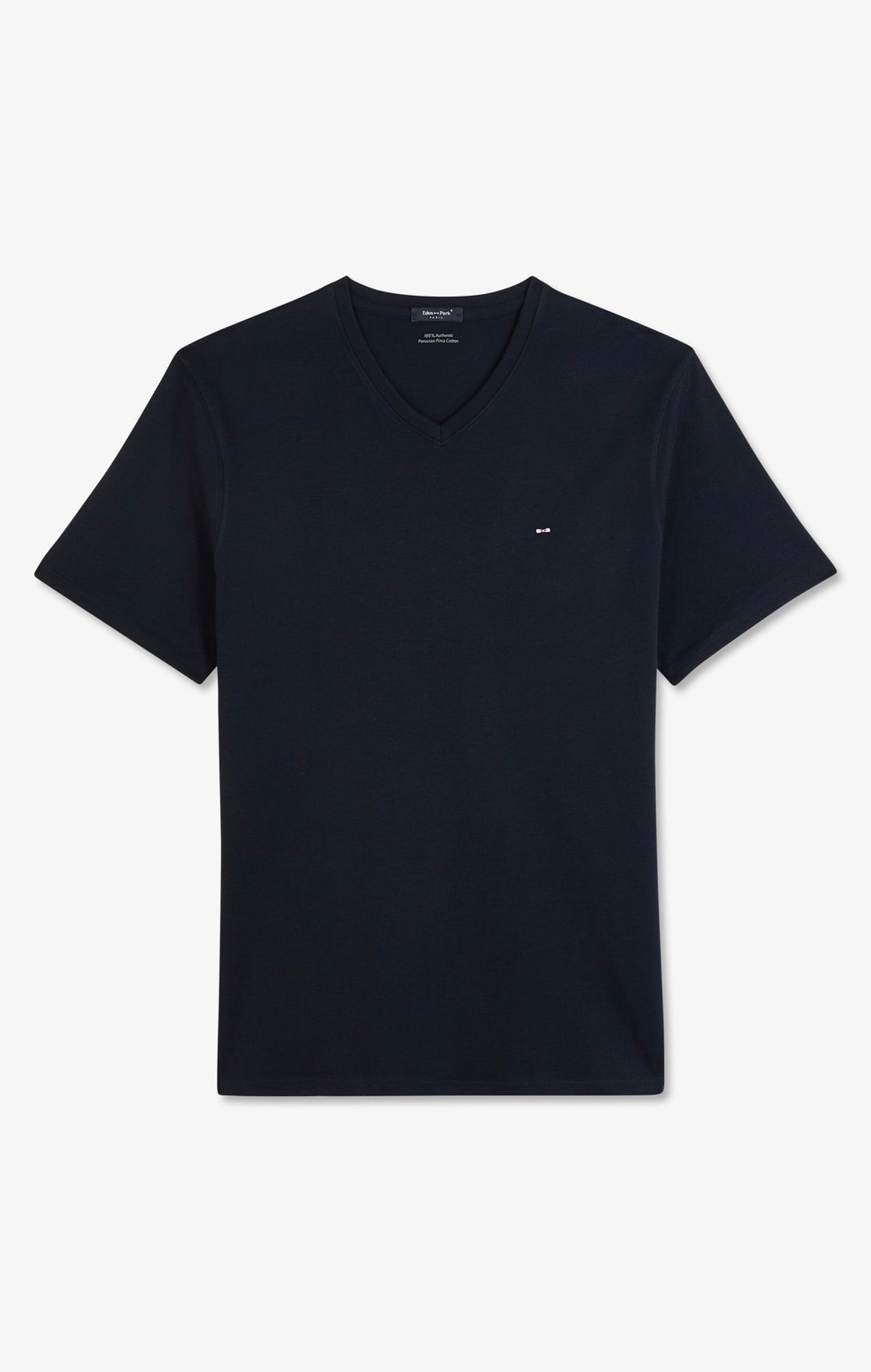 V-neck navy light pima cotton t-shirt