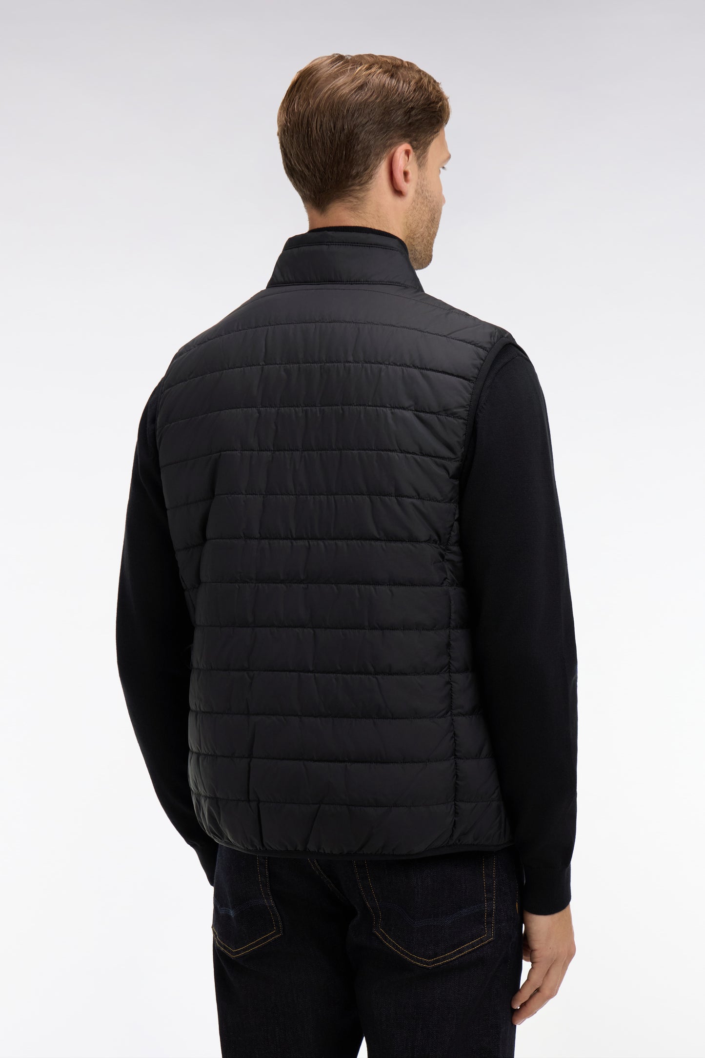 Black sleeveless down jacket