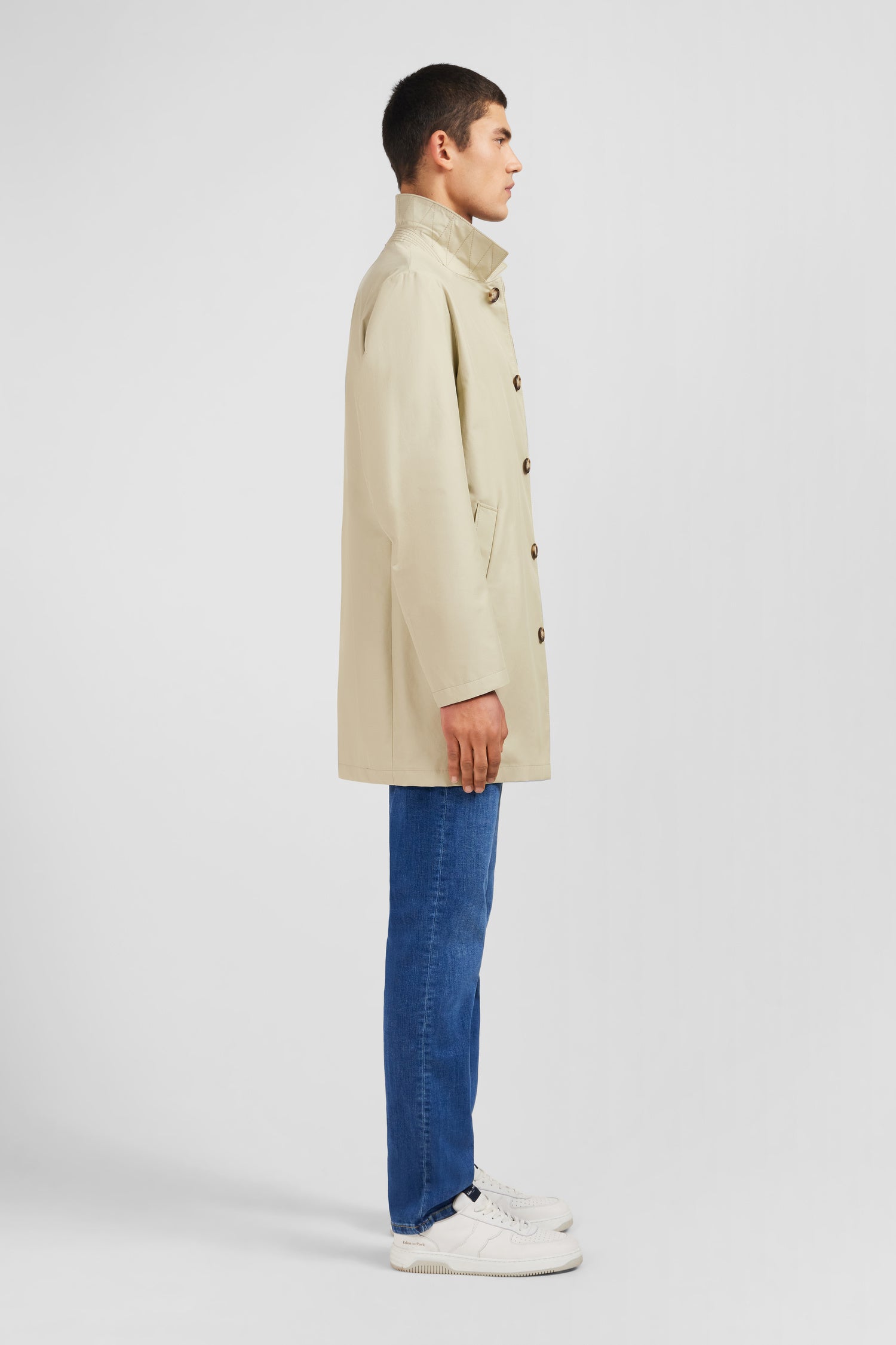 Plain beige raincoat