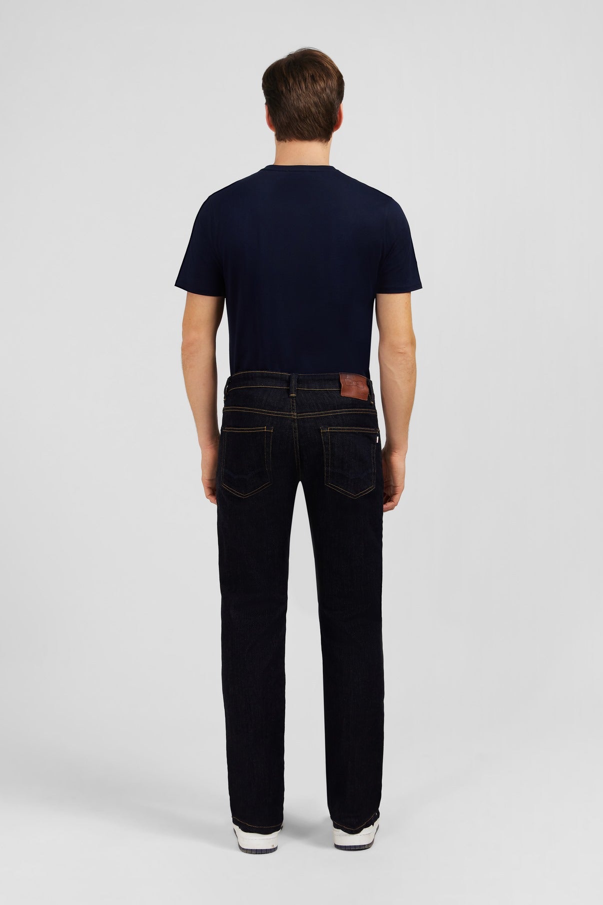 Navy blue jeans in stretch cotton