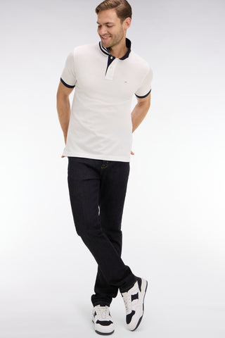 Navy blue jeans in stretch cotton