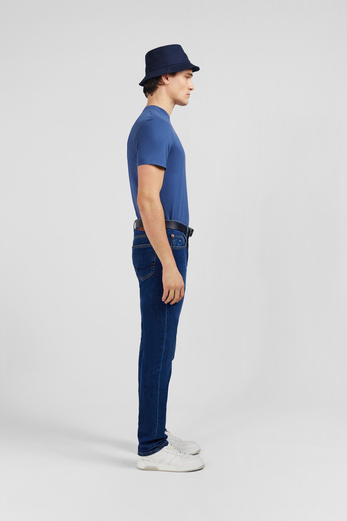 Straight jeans in blue stretch cotton