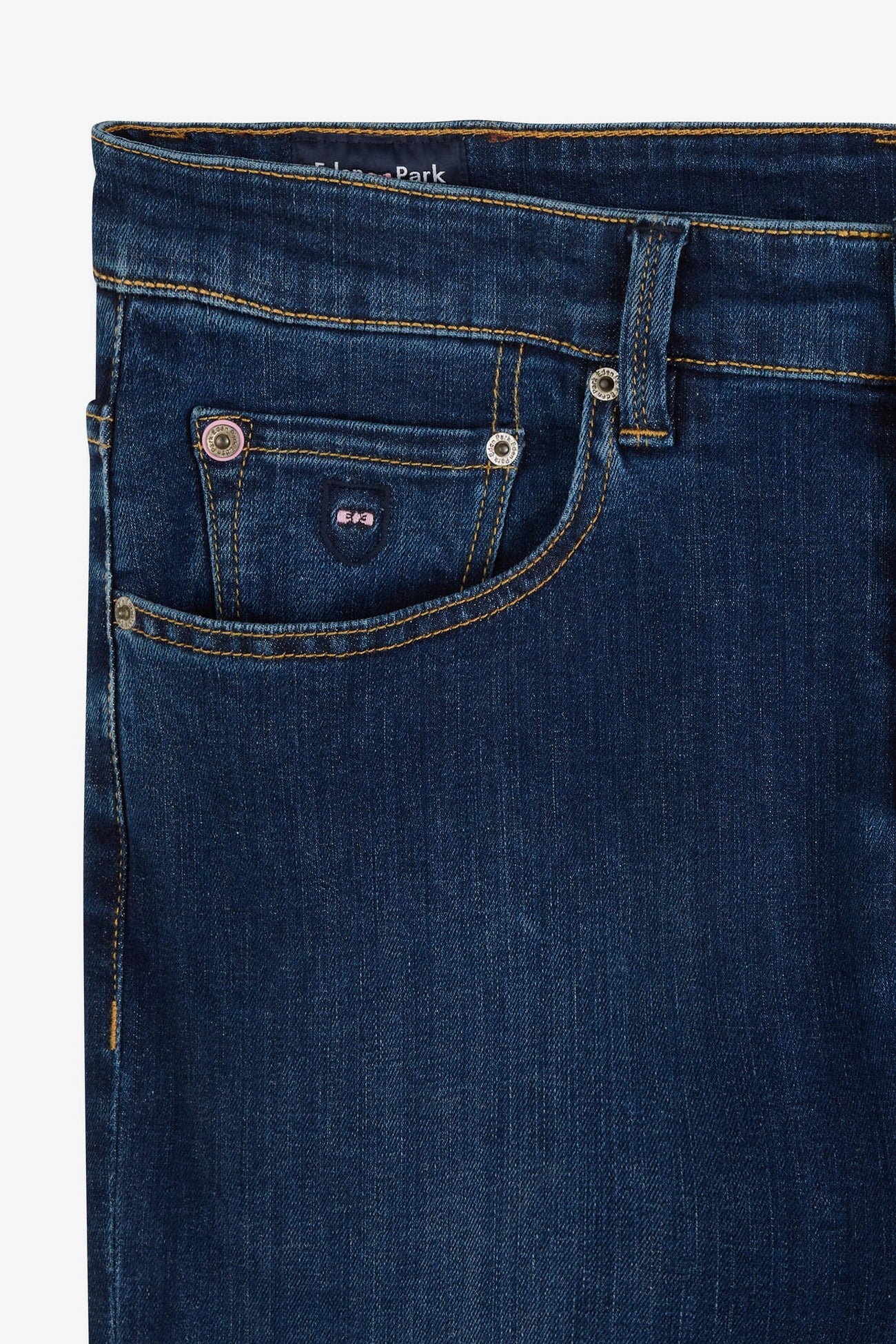 Straight jeans in blue stretch cotton