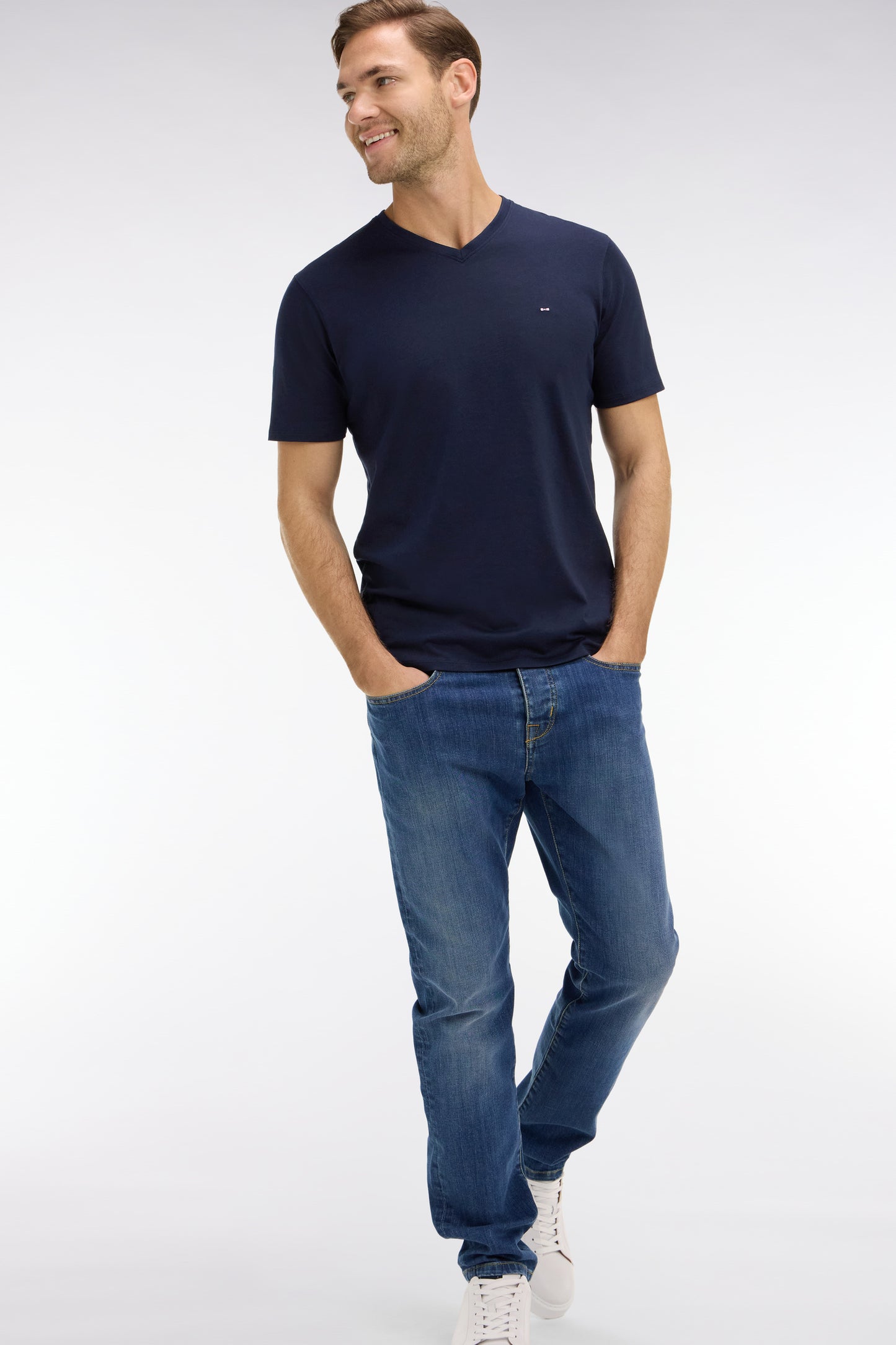 Blue jeans in stretch cotton