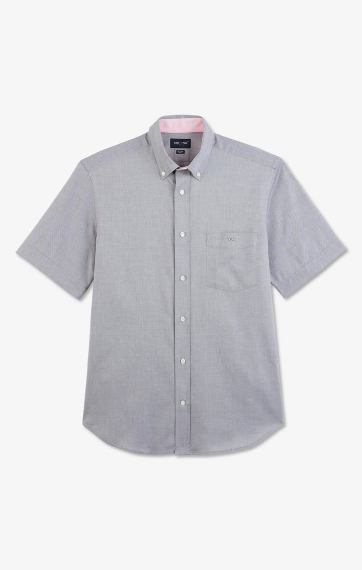 Short sleeved grey cotton shirt