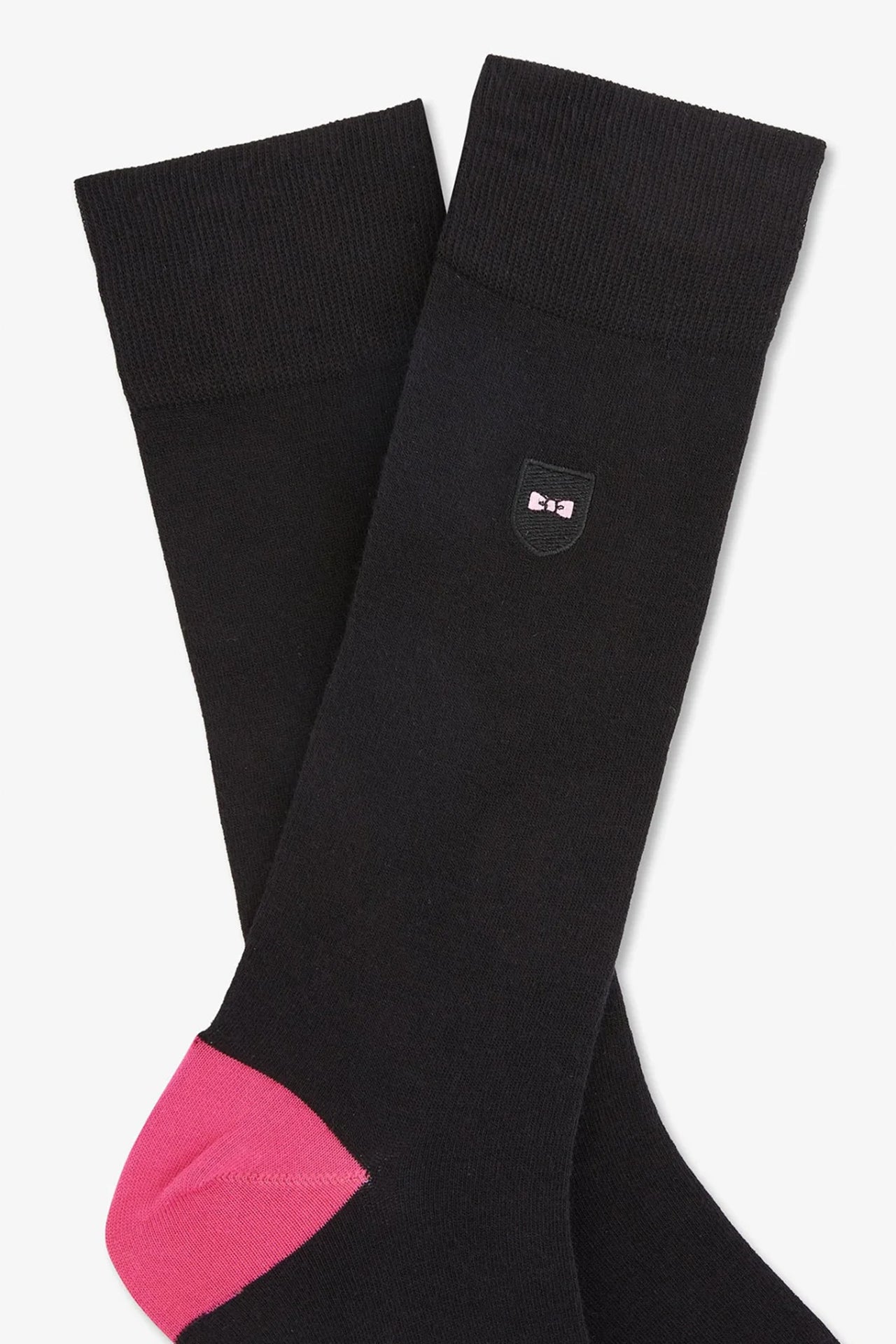 Long black colour-block socks