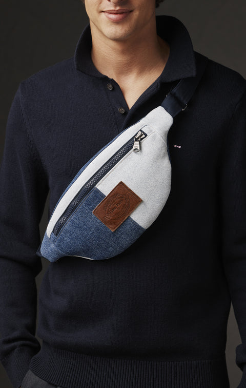 Two-tone upcycled denim fanny pack Pap'Atelier - Image 1